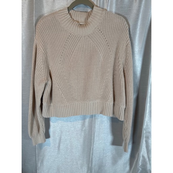 Aéropostale Sweaters - Aeropostale Sweater Womens XL Extra Large Beige Knit Long‎ Sleeve Cropped
